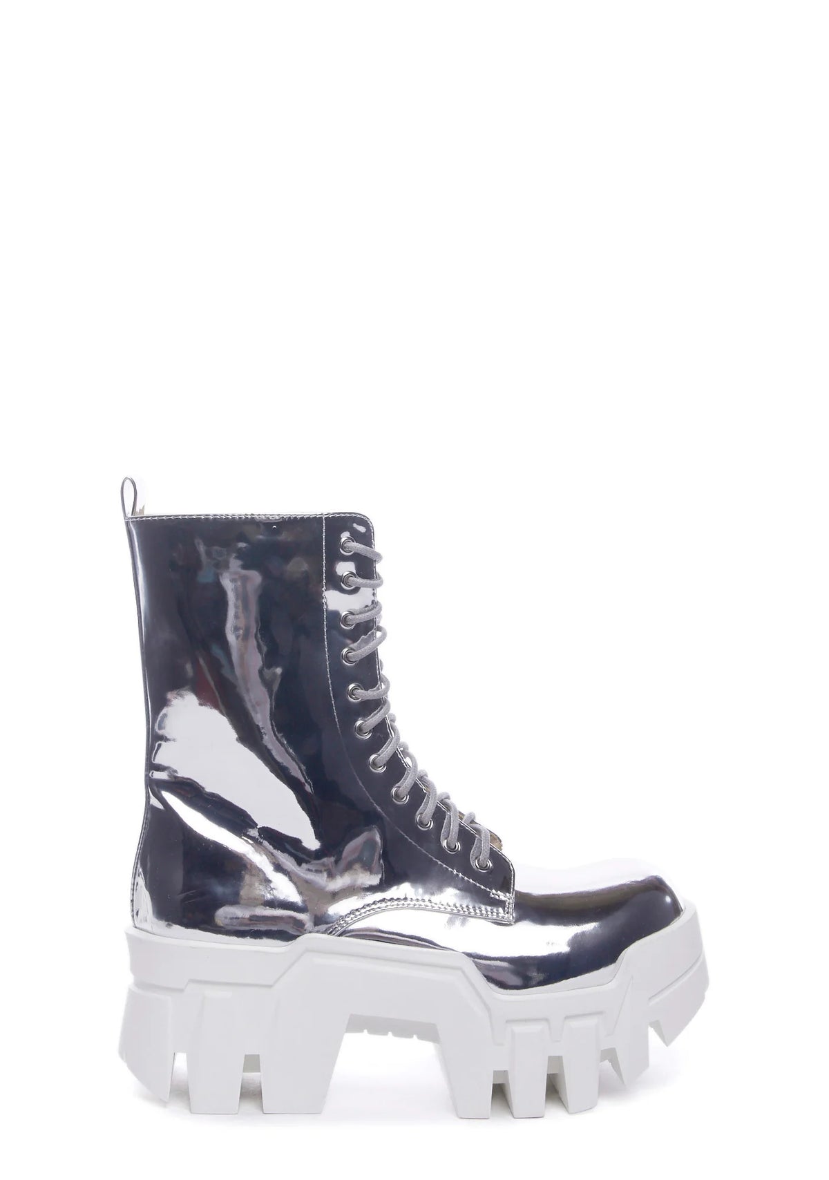 Olympia Platform Boots - Silver