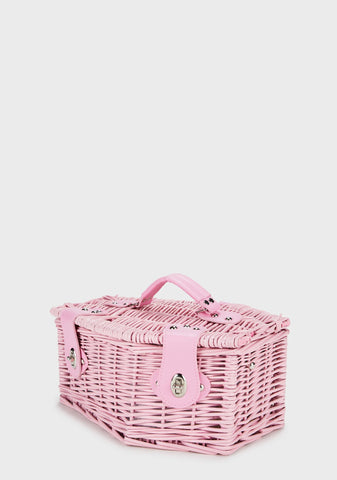 Cemetery Memories Mini Picnic Basket - Pink