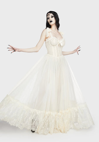 Dance With Death Sleeveless Maxi Dress - Ivory