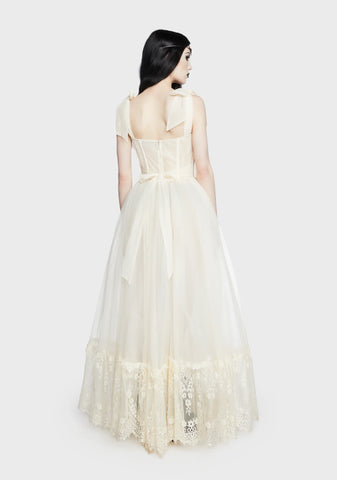 Dance With Death Sleeveless Maxi Dress - Ivory