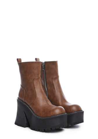 Typical Behavior Platform Boots - Brown