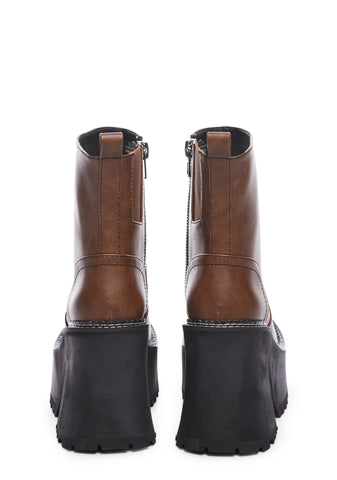 Typical Behavior Platform Boots - Brown