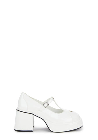 Hopscotch Kid Mary Janes - White