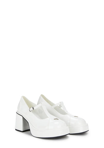 Hopscotch Kid Mary Janes - White