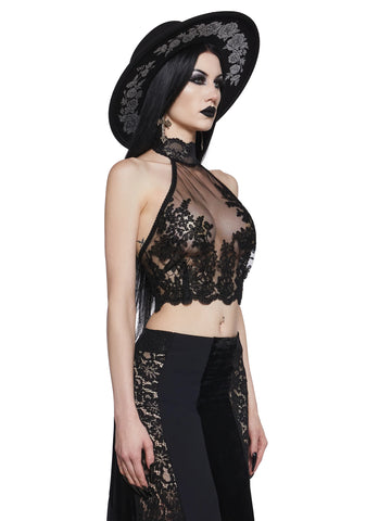 Crescent Moon Blues Mesh Top