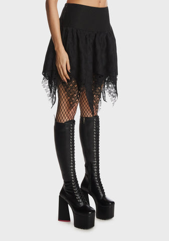 Rocker Irregular Messy Hem Skirt