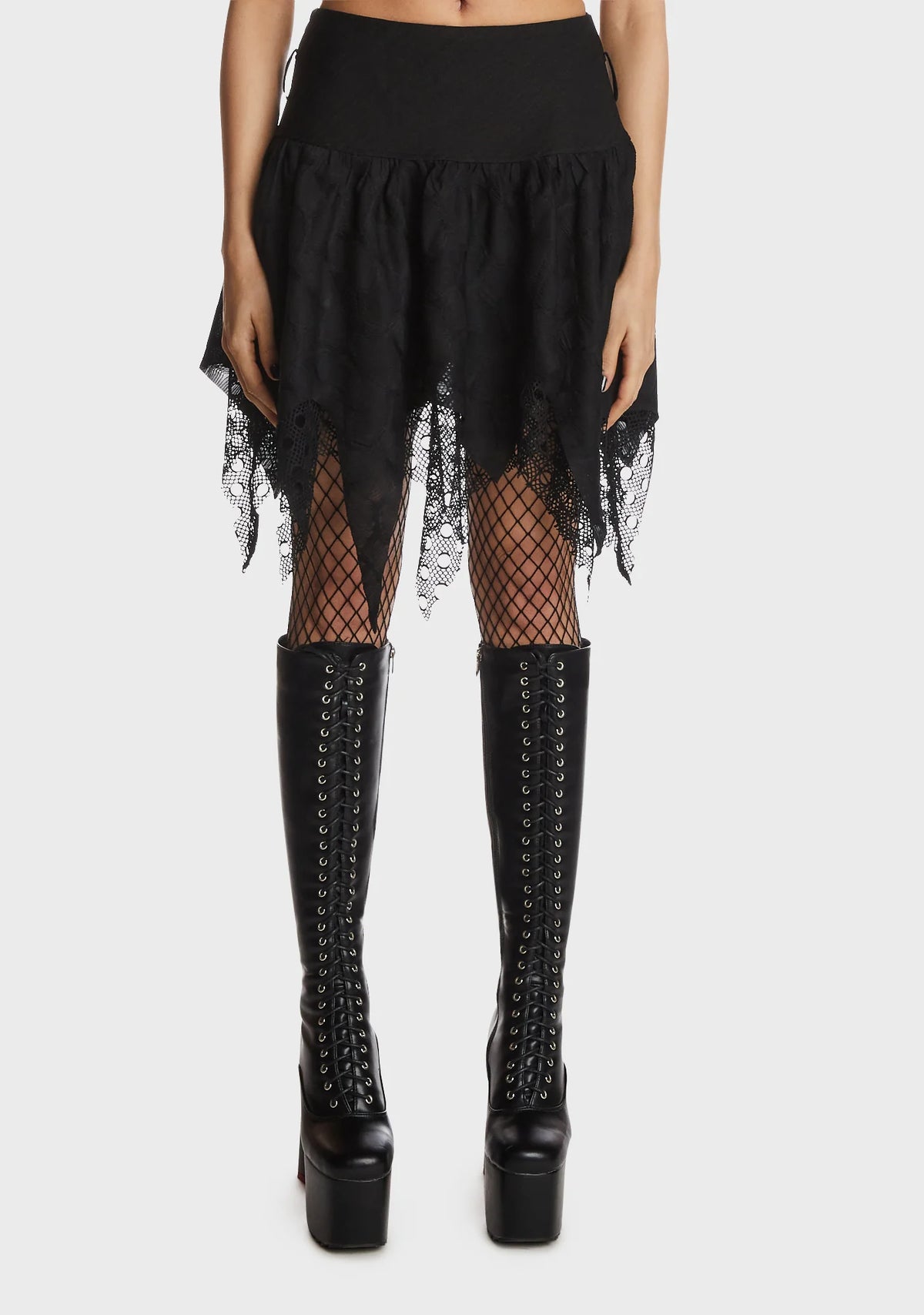 Rocker Irregular Messy Hem Skirt