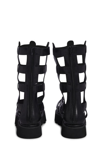 Shiloh Gladiator Sandals- Black