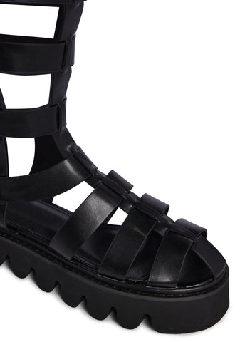 Shiloh Gladiator Sandals- Black