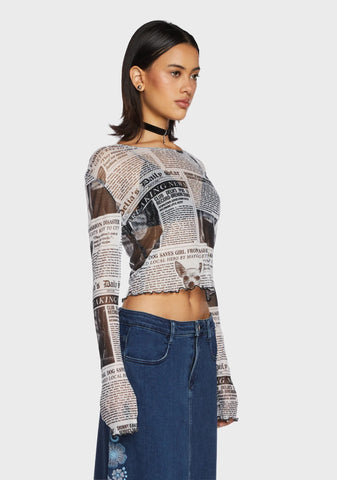 Breaking News Long Sleeve Top