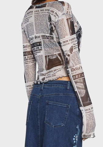 Breaking News Long Sleeve Top