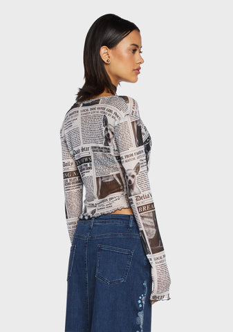 Breaking News Long Sleeve Top