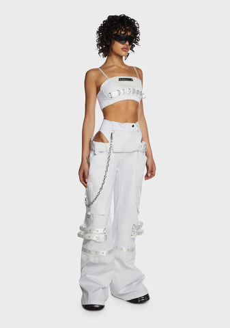 Underworld Cut-Out Cargo Pants - White