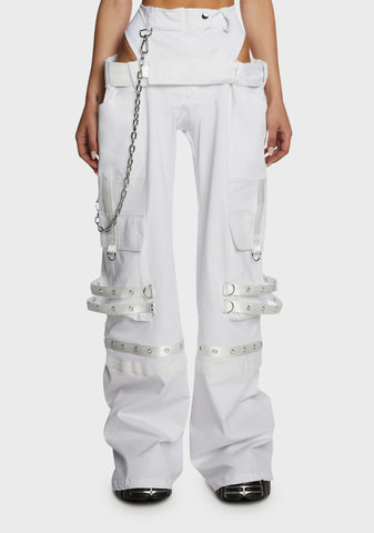 Underworld Cut-Out Cargo Pants - White