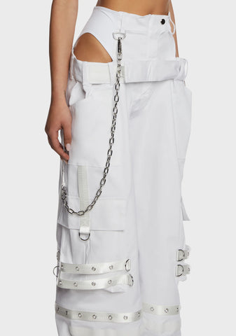 Underworld Cut-Out Cargo Pants - White