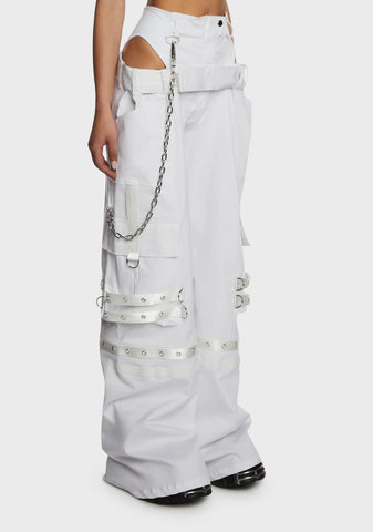 Underworld Cut-Out Cargo Pants - White
