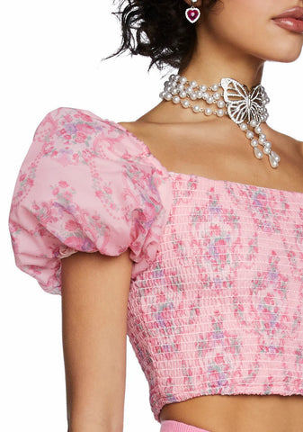 Scandal Sheet Puff Sleeve Top