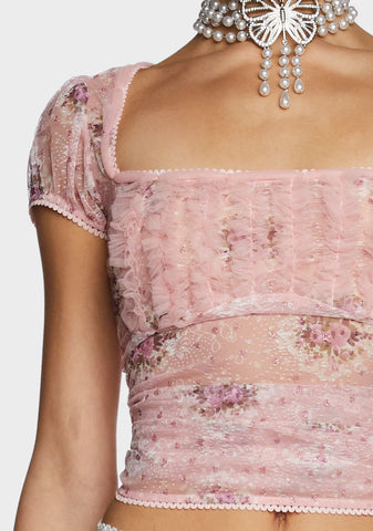 Scandal Sheet Crop Top - Pink