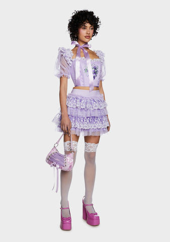 Midnight Promenade Bustier Crop Top