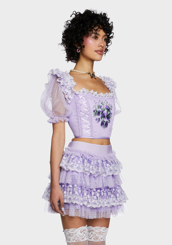 Midnight Promenade Bustier Crop Top