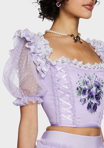 Midnight Promenade Bustier Crop Top