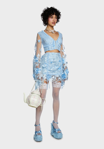 Social Season Mini Skirt - Blue