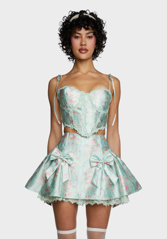 Scandal Sheet Bustier Top - Green