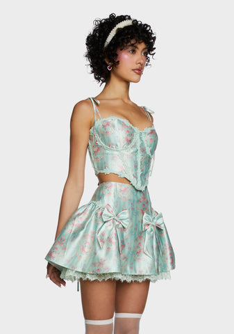 Scandal Sheet Bustier Top - Green