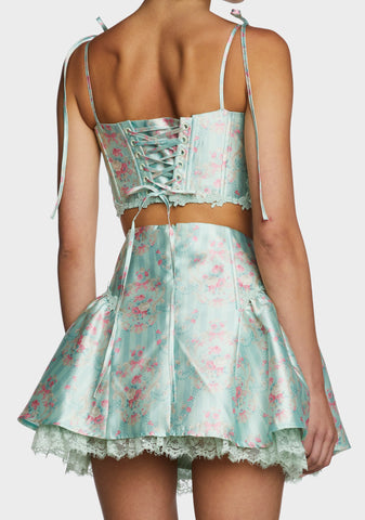 Scandal Sheet Bustier Top - Green