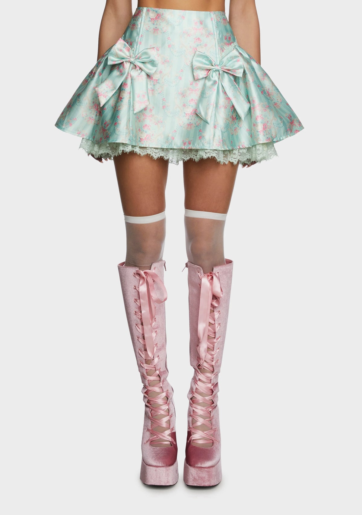 Scandal Sheet Mini Skirt - Green