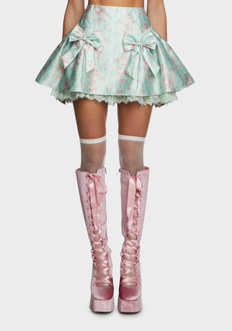 Scandal Sheet Mini Skirt - Green