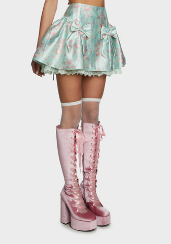 Scandal Sheet Mini Skirt - Green