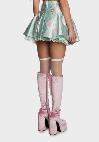 Scandal Sheet Mini Skirt - Green