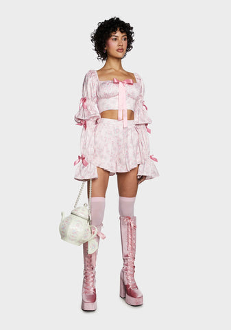 Scandal Sheet Long Sleeve Top - Pink