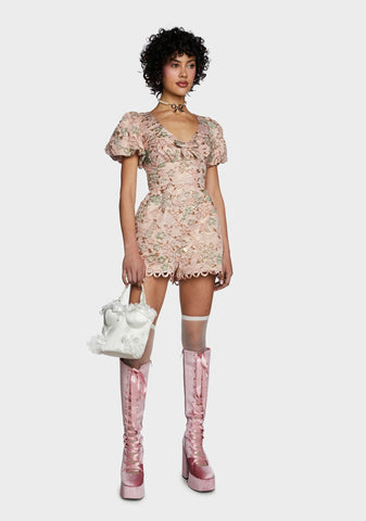 Tea And Circumstance Jacquard Romper