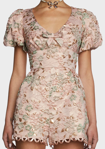 Tea And Circumstance Jacquard Romper