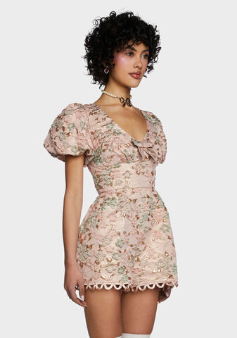 Tea And Circumstance Jacquard Romper