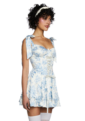 Holding Court Mini Dress - Blue