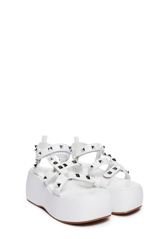 Replay Pose Platform Sandals - White