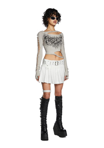 Echo Pleated Skirt With Leg Harness