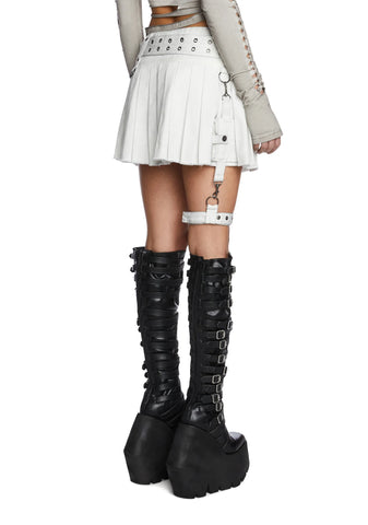 Echo Pleated Skirt With Leg Harness