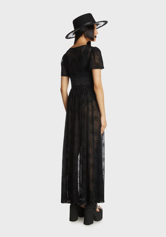 Spiderweb Mesh Duster Dress