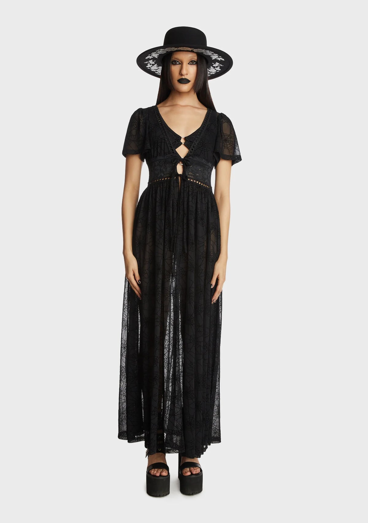 Spiderweb Mesh Duster Dress