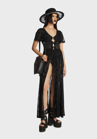 Spiderweb Mesh Duster Dress