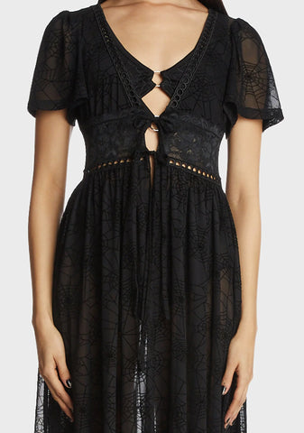 Spiderweb Mesh Duster Dress