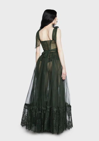 Dance With Death Sleeveless Maxi Dress - Sage
