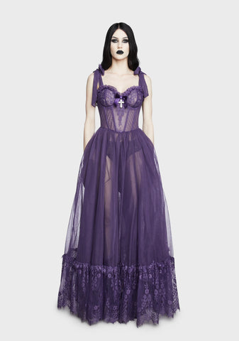 Dance With Death Sleeveless Maxi Dress - Violet