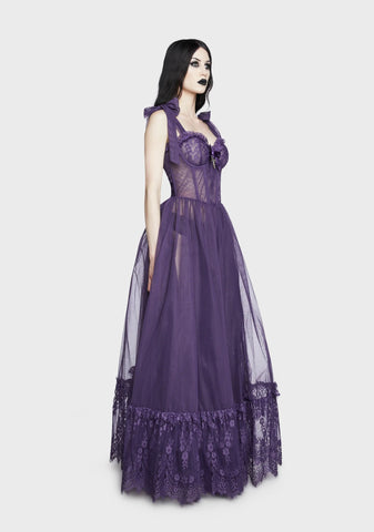 Dance With Death Sleeveless Maxi Dress - Violet