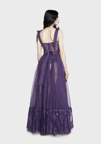 Dance With Death Sleeveless Maxi Dress - Violet