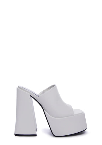 Sheeba Platform Mules - White